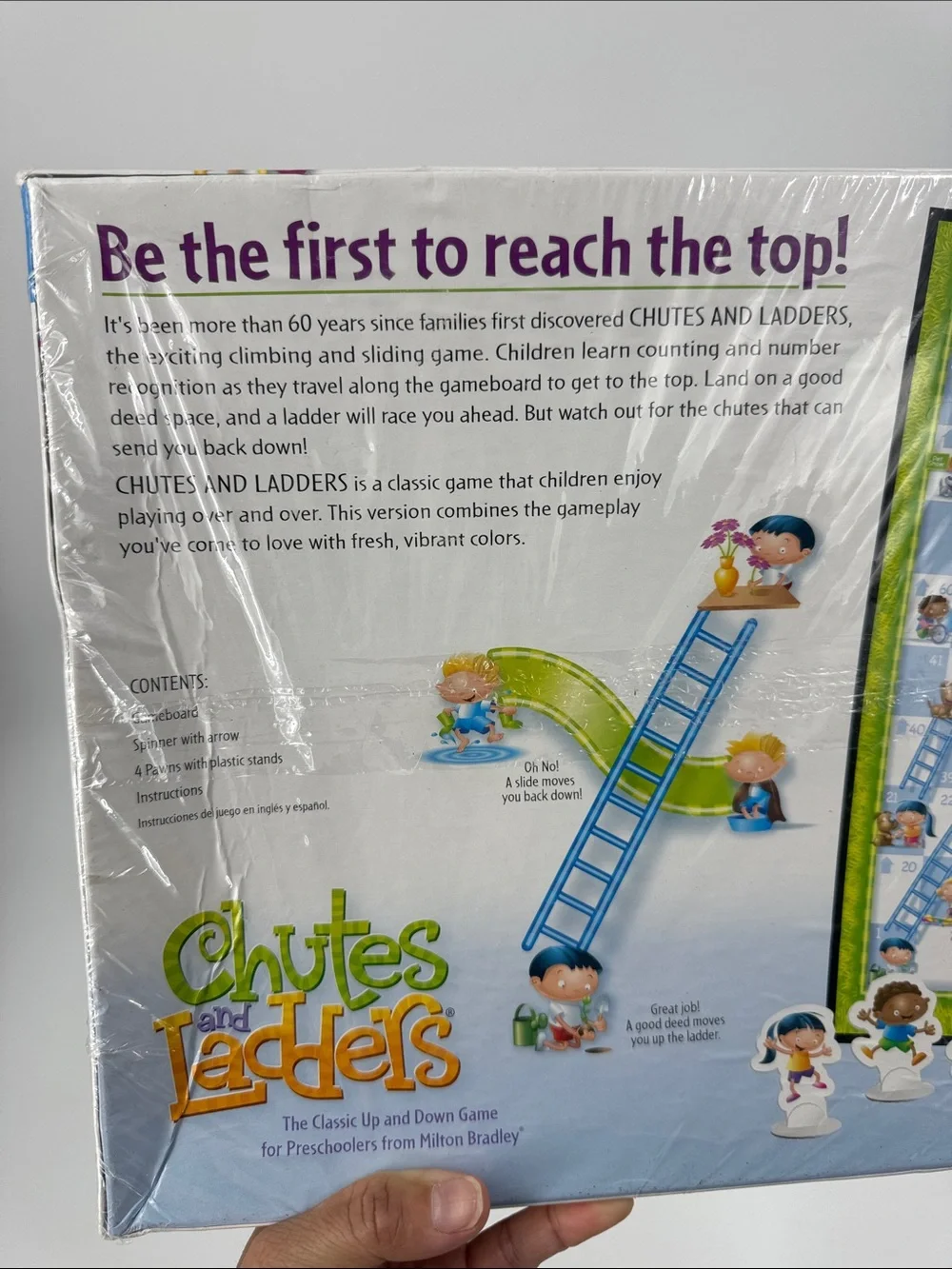 MB GAMES Chutes and Ladders Kids Board Game - Colorful Preschool 3+